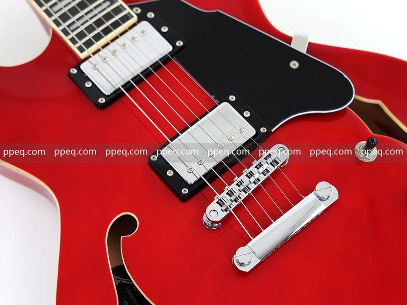 ES-335 Inspired Semi-Hollow Electric Guitar with Glossy Finish & Modern Headstock (YMZ-045)