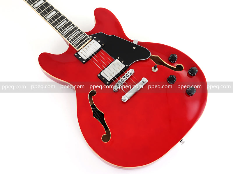 ES-335 Inspired Semi-Hollow Electric Guitar with Glossy Finish & Modern Headstock (YMZ-045)