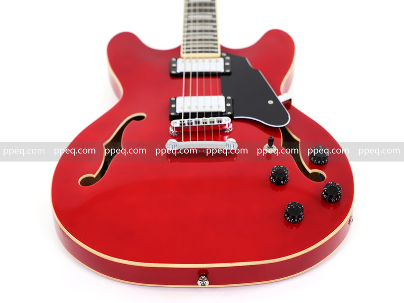 ES-335 Inspired Semi-Hollow Electric Guitar with Glossy Finish & Modern Headstock (YMZ-045)