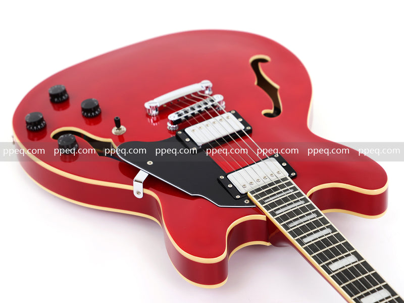 ES-335 Inspired Semi-Hollow Electric Guitar with Glossy Finish & Modern Headstock (YMZ-045)