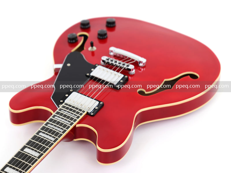 ES-335 Inspired Semi-Hollow Electric Guitar with Glossy Finish & Modern Headstock (YMZ-045)