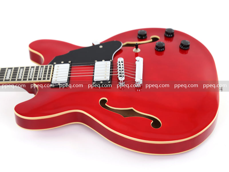 ES-335 Inspired Semi-Hollow Electric Guitar with Glossy Finish & Modern Headstock (YMZ-045)