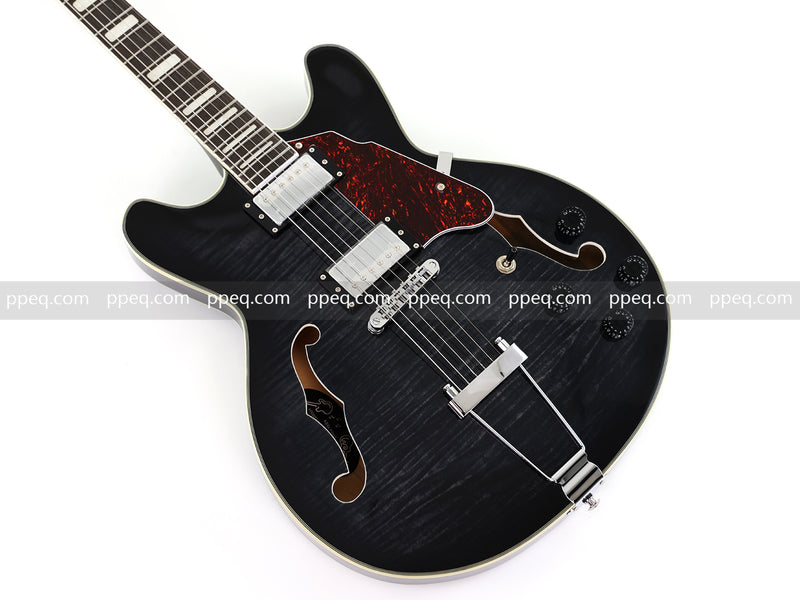 ES-335 Inspired Semi-Hollow Electric Guitar with Glossy Finish & Modern Headstock (YMZ-155)