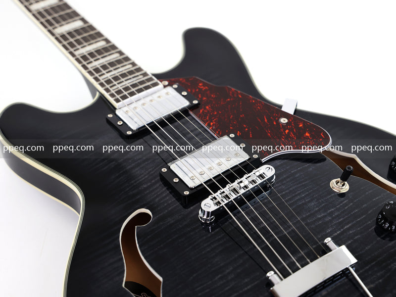 ES-335 Inspired Semi-Hollow Electric Guitar with Glossy Finish & Modern Headstock (YMZ-155)