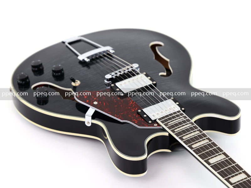 ES-335 Inspired Semi-Hollow Electric Guitar with Glossy Finish & Modern Headstock (YMZ-155)