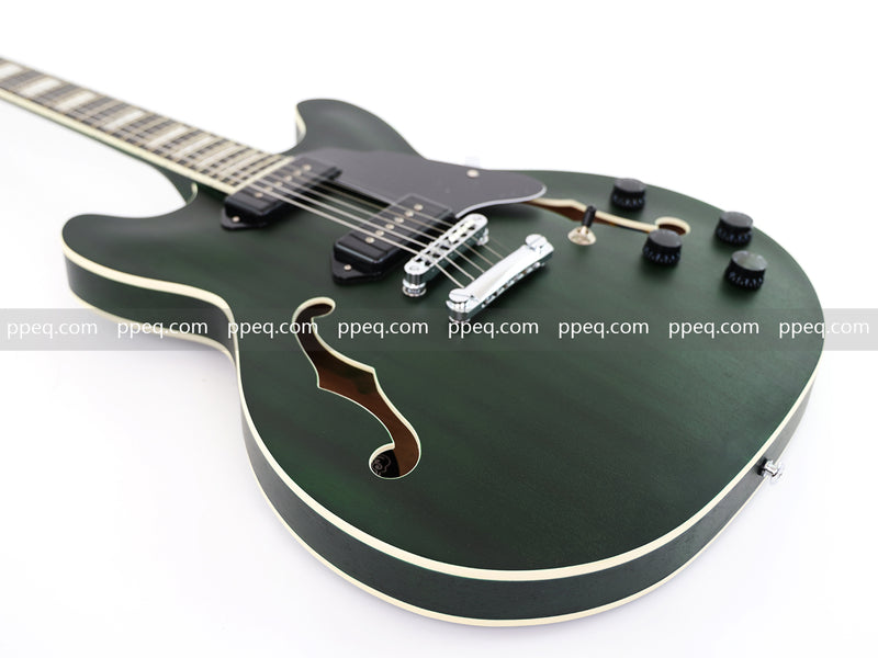 ES-335 Inspired Semi-Hollow Electric Guitar with Matte Finish & Modern Headstock (YMZ-081)