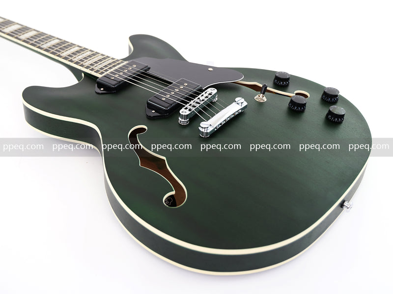 ES-335 Inspired Semi-Hollow Electric Guitar with Matte Finish & Modern Headstock (YMZ-081)