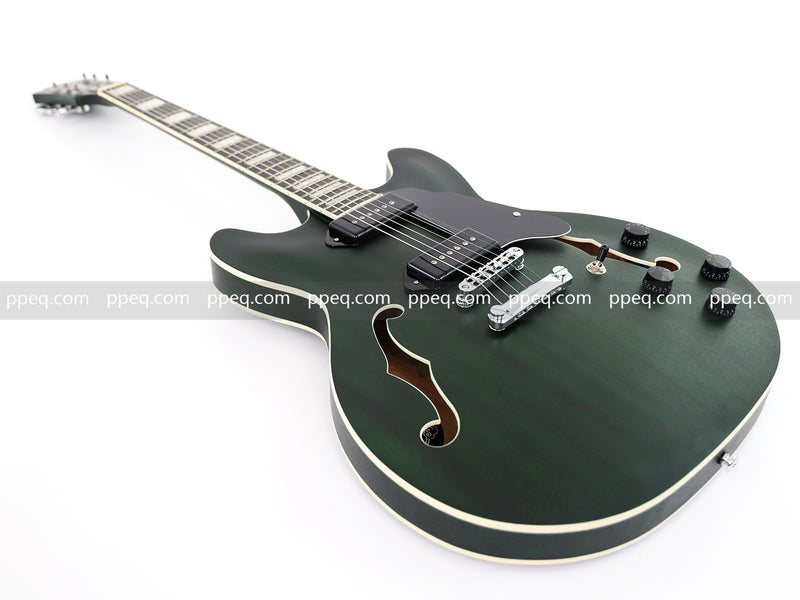 ES-335 Inspired Semi-Hollow Electric Guitar with Matte Finish & Modern Headstock (YMZ-081)