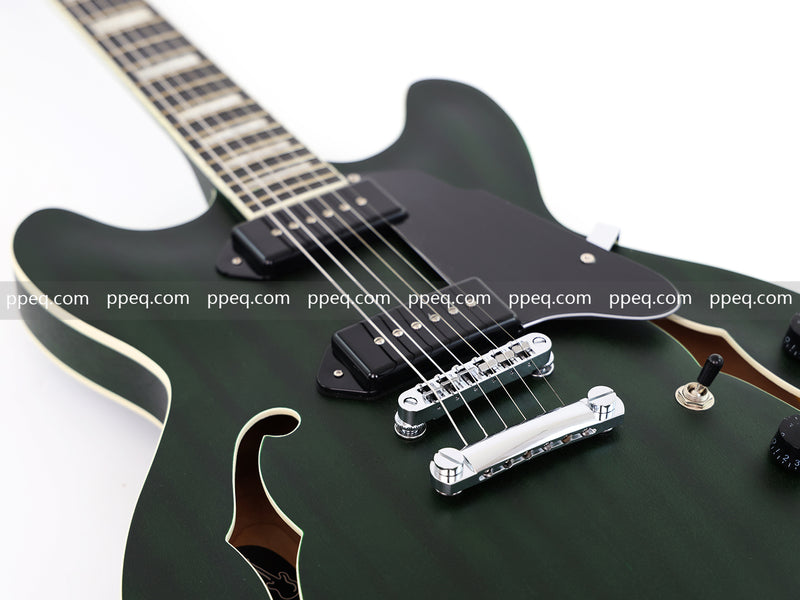 ES-335 Inspired Semi-Hollow Electric Guitar with Matte Finish & Modern Headstock (YMZ-081)