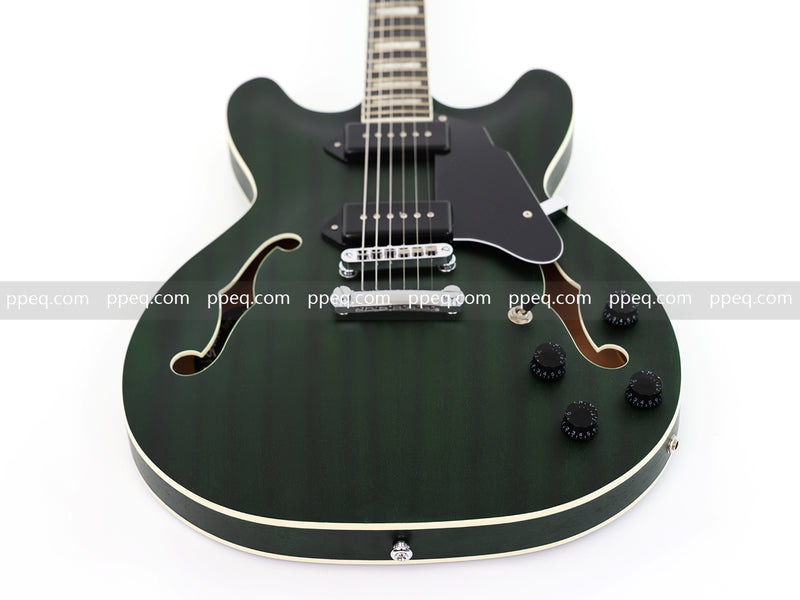 ES-335 Inspired Semi-Hollow Electric Guitar with Matte Finish & Modern Headstock (YMZ-081)