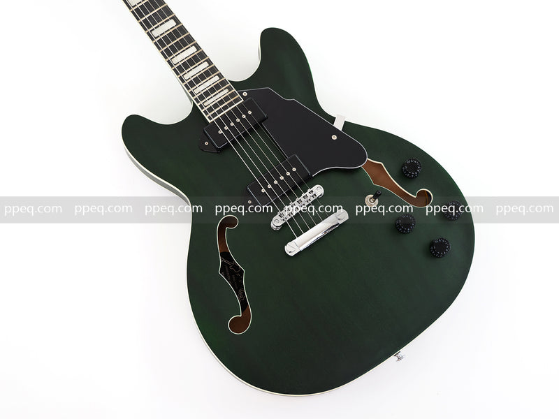 ES-335 Inspired Semi-Hollow Electric Guitar with Matte Finish & Modern Headstock (YMZ-081)