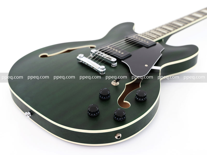ES-335 Inspired Semi-Hollow Electric Guitar with Matte Finish & Modern Headstock (YMZ-081)