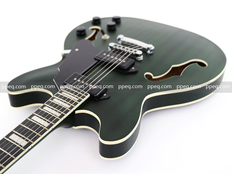 ES-335 Inspired Semi-Hollow Electric Guitar with Matte Finish & Modern Headstock (YMZ-081)