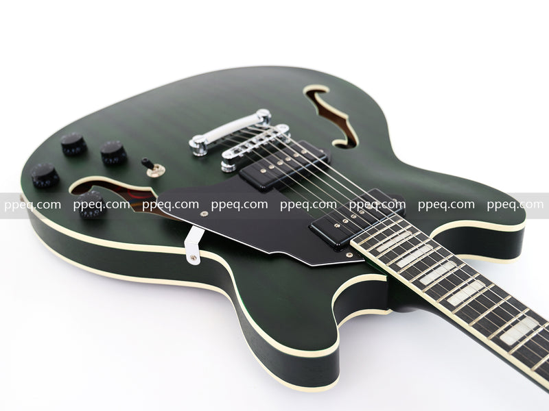 ES-335 Inspired Semi-Hollow Electric Guitar with Matte Finish & Modern Headstock (YMZ-081)