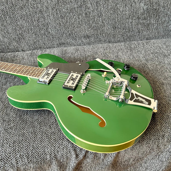 ES-335 Style Green Semi Hollow Body Electric Guitar (GKS-009)