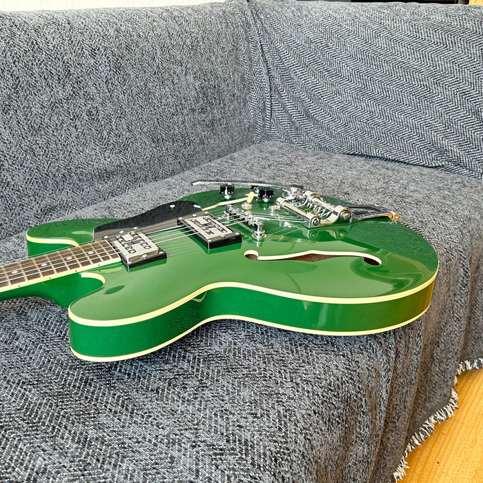 ES-335 Style Green Semi Hollow Body Electric Guitar (GKS-009)
