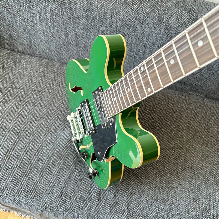 ES-335 Style Green Semi Hollow Body Electric Guitar (GKS-009)