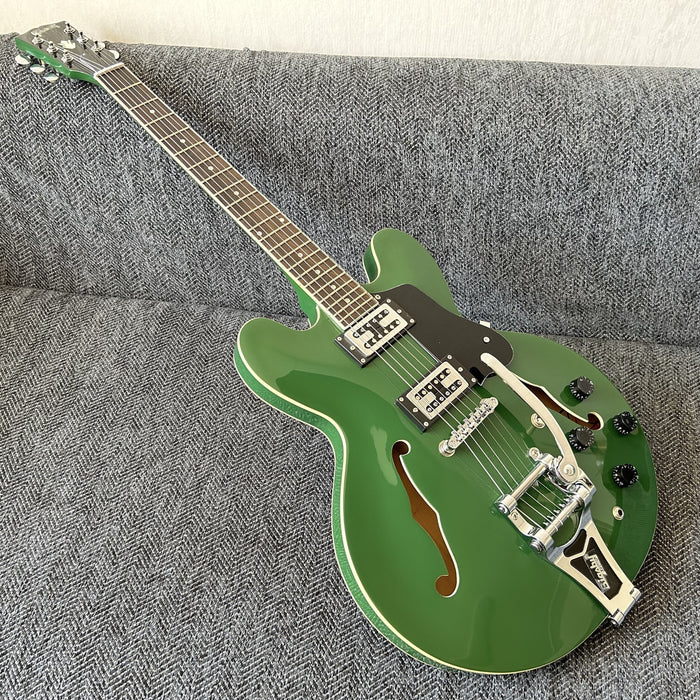 ES-335 Style Green Semi Hollow Body Electric Guitar (GKS-009)