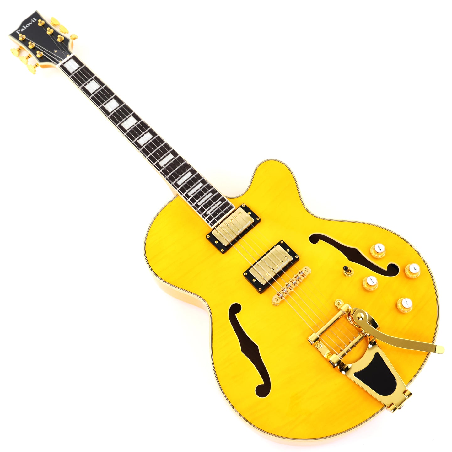 ES-Style Semi-Hollow Body Jazz Electric Guitar with Flamed Maple Veneer (HY-2549)
