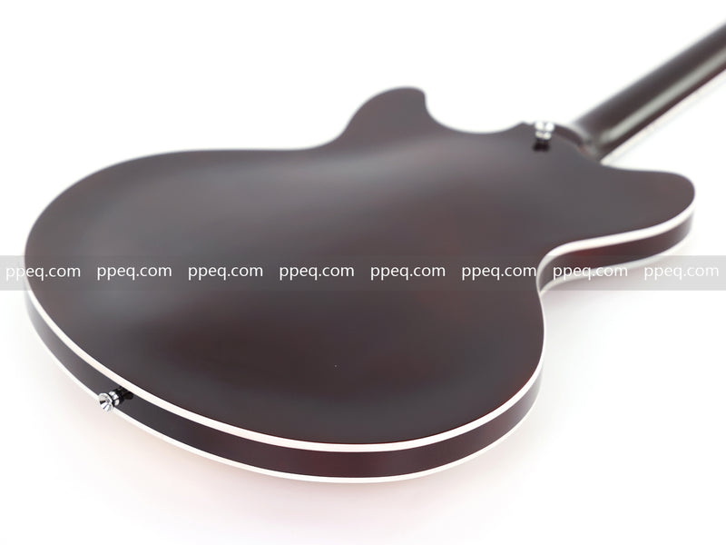 ES-Style Semi-Hollow Body Electric Guitar with AAA Burl Maple Veneer Top (HY-2566)