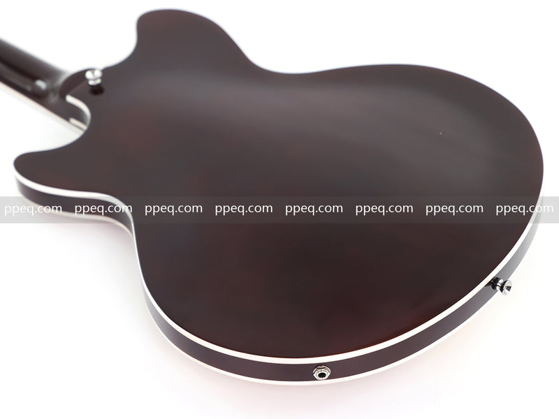 ES-Style Semi-Hollow Body Electric Guitar with AAA Burl Maple Veneer Top (HY-2566)