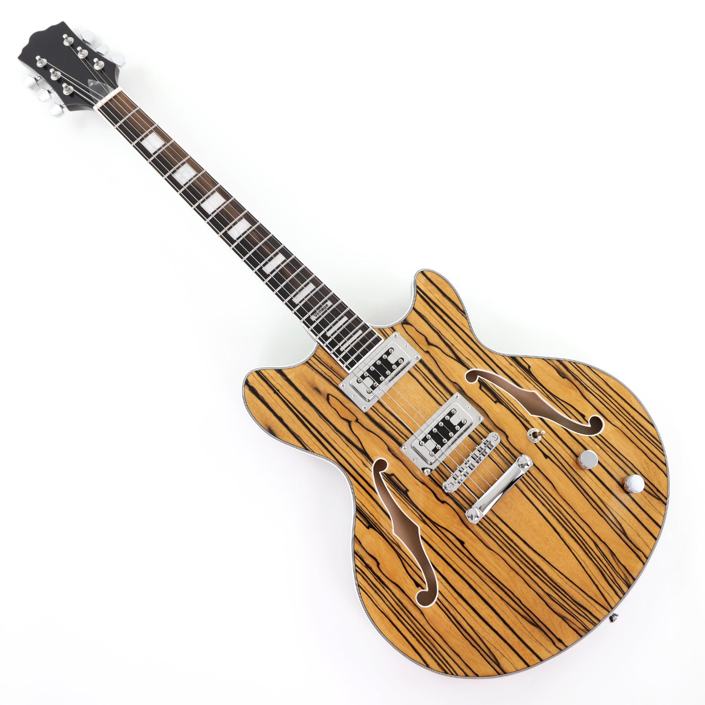 ES-Style Semi-Hollow Body Electric Guitar with AAA Zebrawood Veneer (HY-2567)