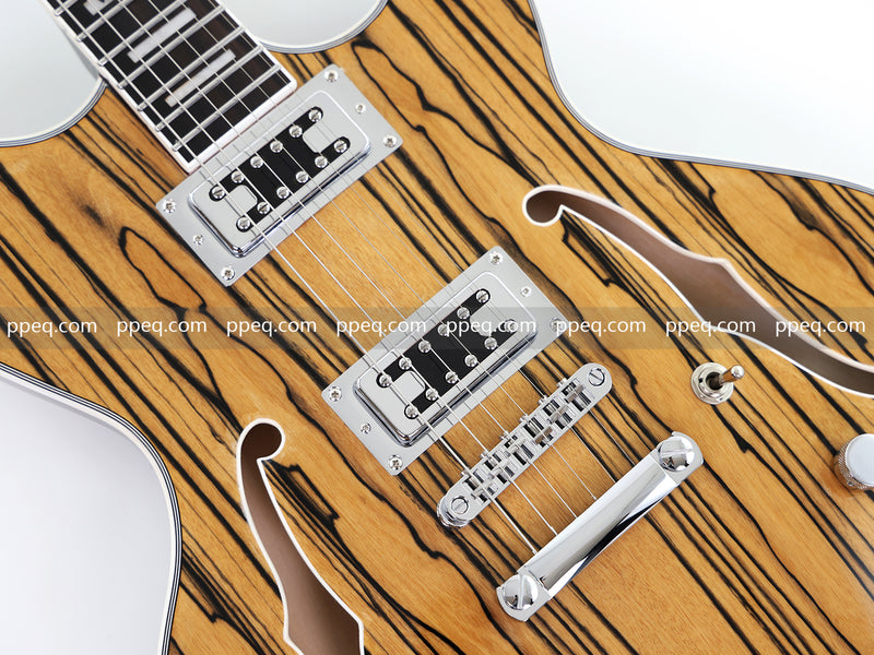 ES-Style Semi-Hollow Body Electric Guitar with AAA Zebrawood Veneer (HY-2567)