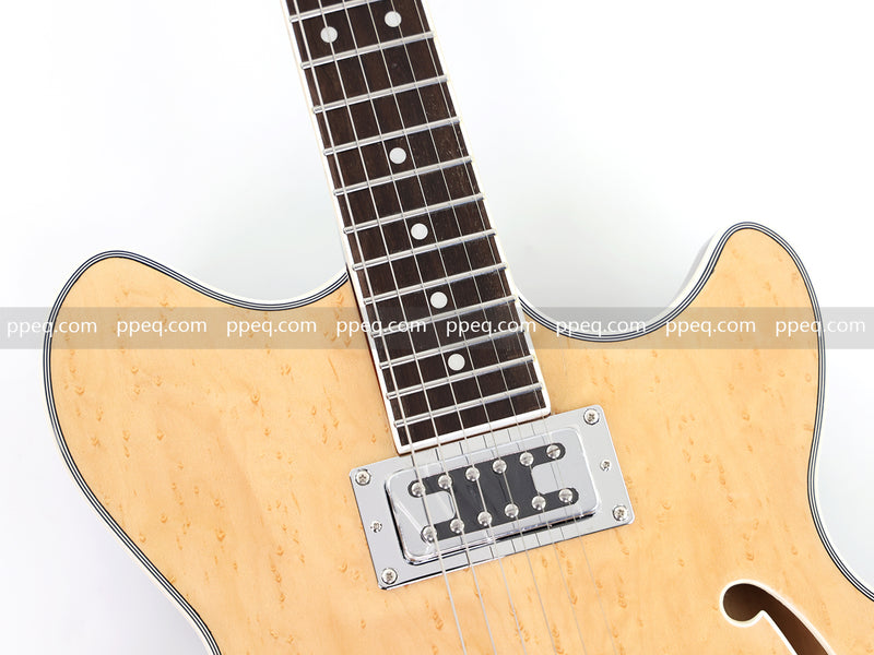 ES-Style Semi-Hollow Body Electric Guitar with AA Birdseye Maple Veneer Top (HY-2554)