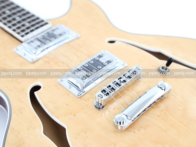 ES-Style Semi-Hollow Body Electric Guitar with AA Birdseye Maple Veneer Top (HY-2554)
