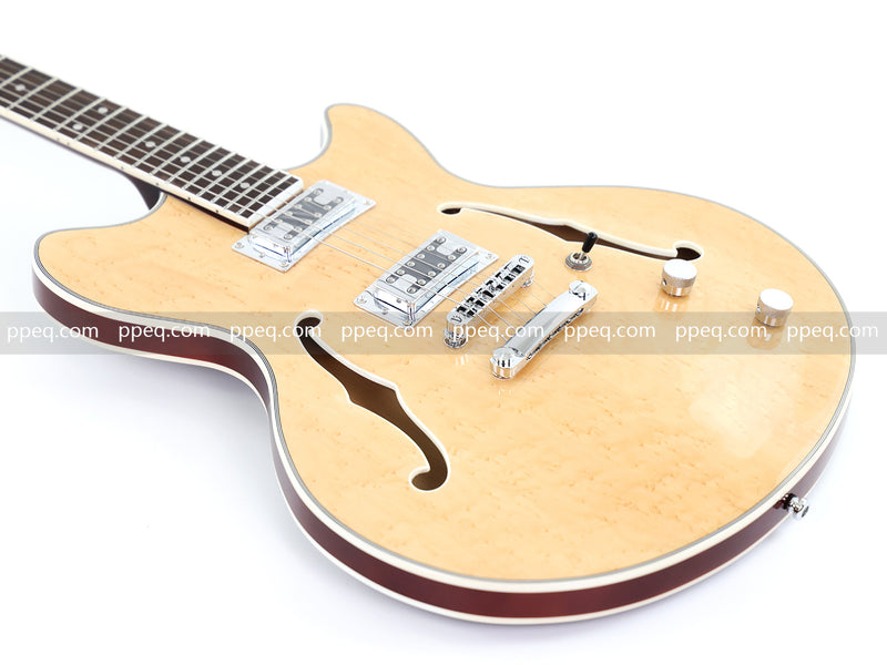 ES-Style Semi-Hollow Body Electric Guitar with AA Birdseye Maple Veneer Top (HY-2554)