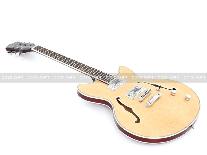 ES-Style Semi-Hollow Body Electric Guitar with AA Birdseye Maple Veneer Top (HY-2554)