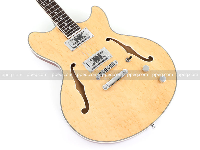 ES-Style Semi-Hollow Body Electric Guitar with AA Birdseye Maple Veneer Top (HY-2554)