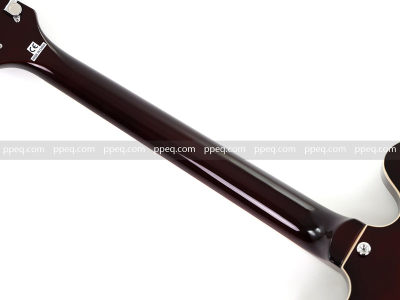 ES-Style Semi-Hollow Body Electric Guitar with Gloss Sunburst Finish (HY-2555)