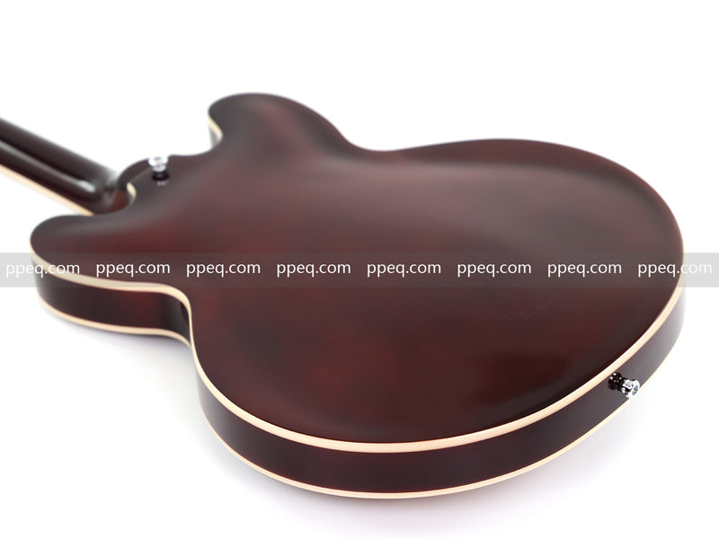 ES-Style Semi-Hollow Body Electric Guitar with Gloss Sunburst Finish (HY-2555)