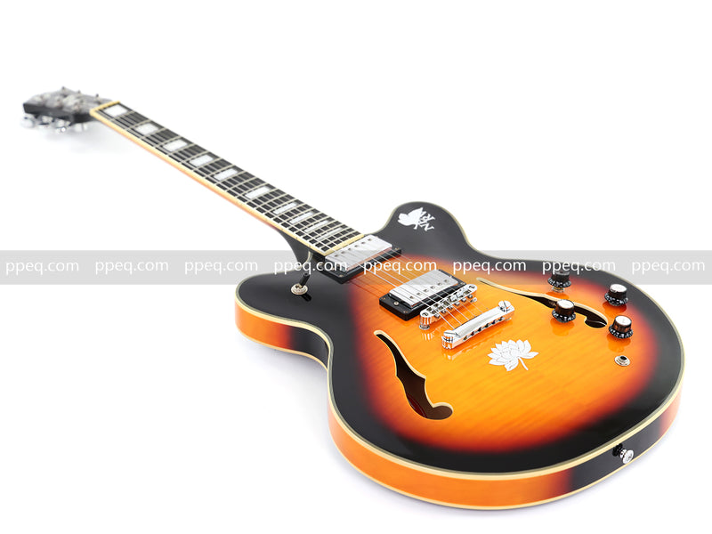 ES-Style Semi-Hollow Body Electric Guitar with Gloss Sunburst Finish (TB-3500)