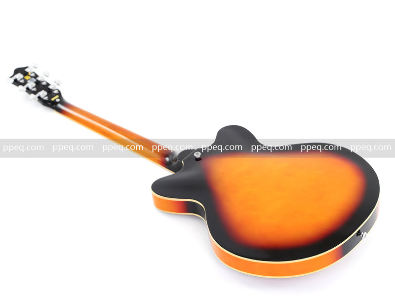 ES-Style Semi-Hollow Body Electric Guitar with Gloss Sunburst Finish (TB-3500)