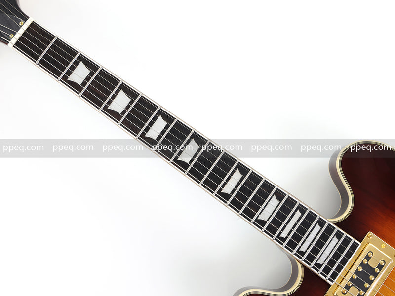 ES-Style Semi-Hollow Body Electric Guitar with Gloss Tobacco Sunburst Finish (HY-2560)