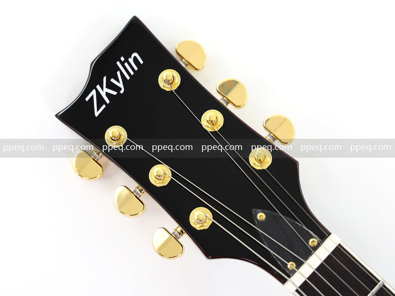 ES-Style Semi-Hollow Body Electric Guitar with Gloss Tobacco Sunburst Finish (HY-2560)