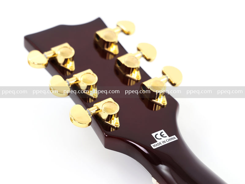 ES-Style Semi-Hollow Body Electric Guitar with Gloss Tobacco Sunburst Finish (HY-2560)