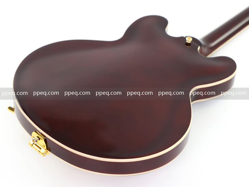 ES-Style Semi-Hollow Body Electric Guitar with Gloss Tobacco Sunburst Finish (HY-2560)