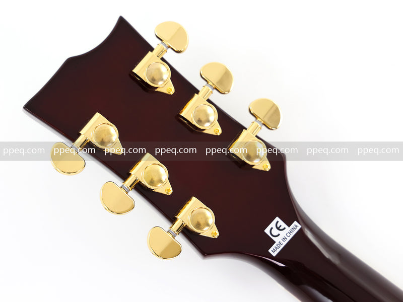 ES-Style Semi-Hollow Body Electric Guitar with Gloss Tobacco Sunburst Finish (HY-2560)