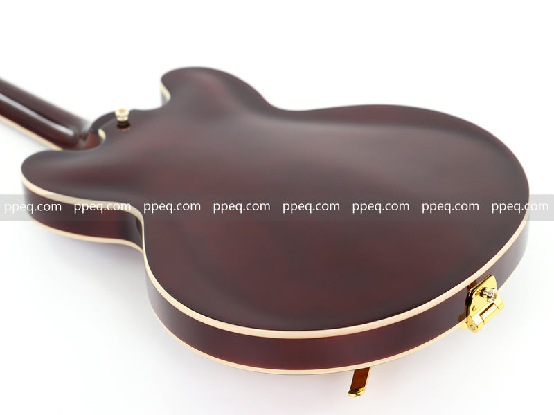 ES-Style Semi-Hollow Body Electric Guitar with Gloss Tobacco Sunburst Finish (HY-2560)