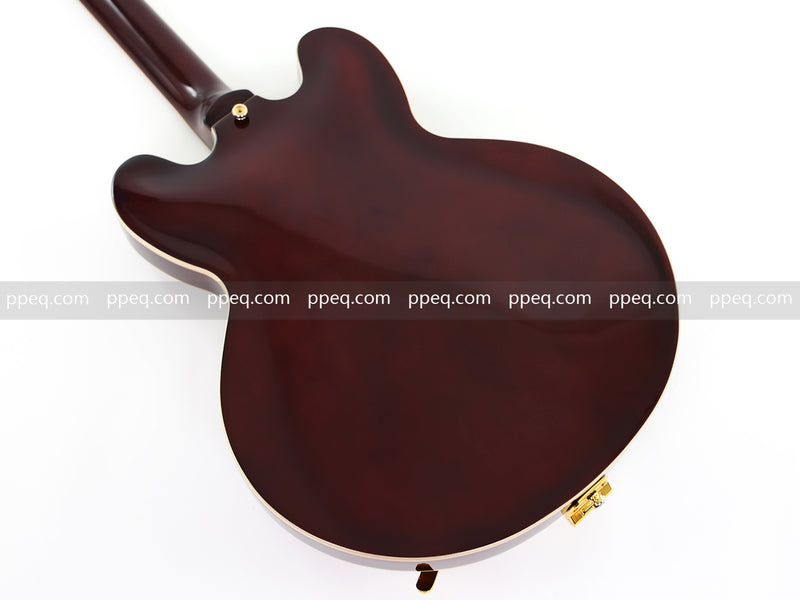 ES-Style Semi-Hollow Body Electric Guitar with Gloss Tobacco Sunburst Finish (HY-2560)