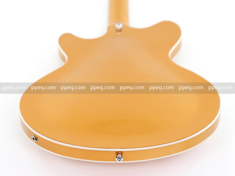 ES-Style Semi-Hollow Body Electric Guitar with Gold Gloss Metallic Finish (HY-2564)