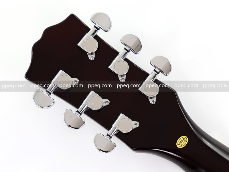 ES-Style Semi-Hollow Body Electric Guitar with Gold Gloss Metallic Finish (YMZ-277)