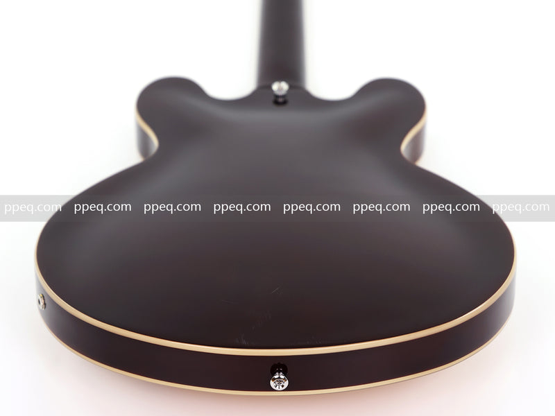 ES-Style Semi-Hollow Body Electric Guitar with Gold Gloss Metallic Finish (YMZ-277)