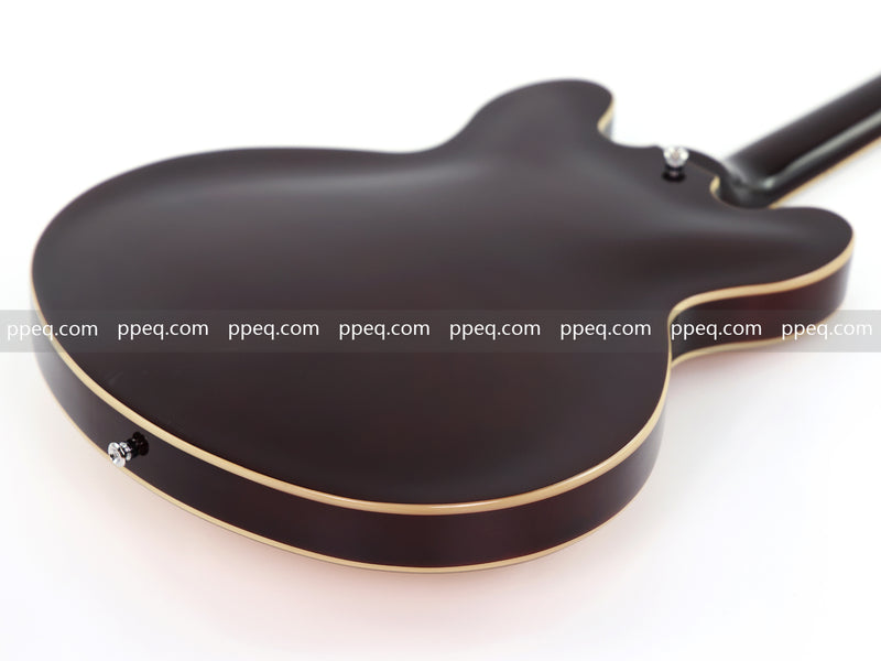 ES-Style Semi-Hollow Body Electric Guitar with Gold Gloss Metallic Finish (YMZ-277)