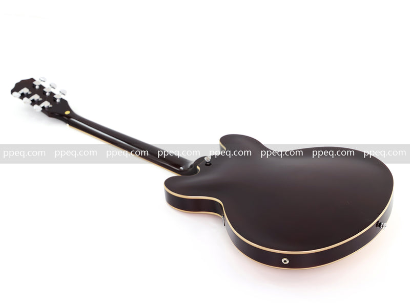 ES-Style Semi-Hollow Body Electric Guitar with Gold Gloss Metallic Finish (YMZ-277)