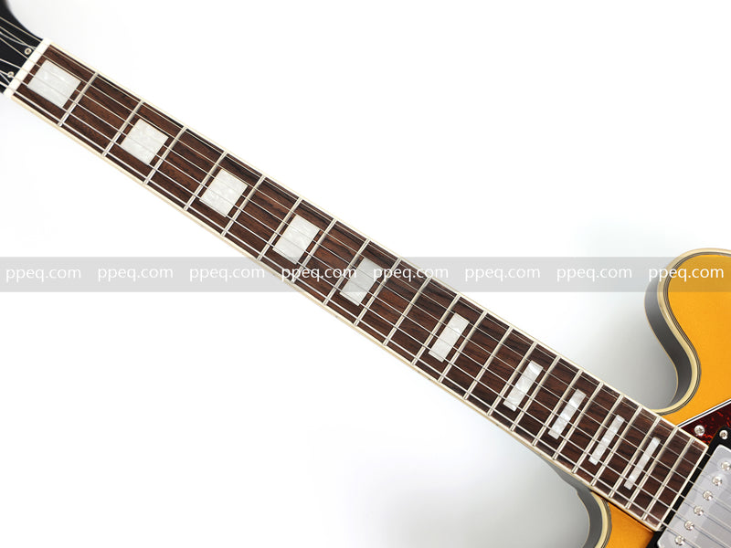 ES-Style Semi-Hollow Body Electric Guitar with Gold Gloss Metallic Finish (YMZ-277)