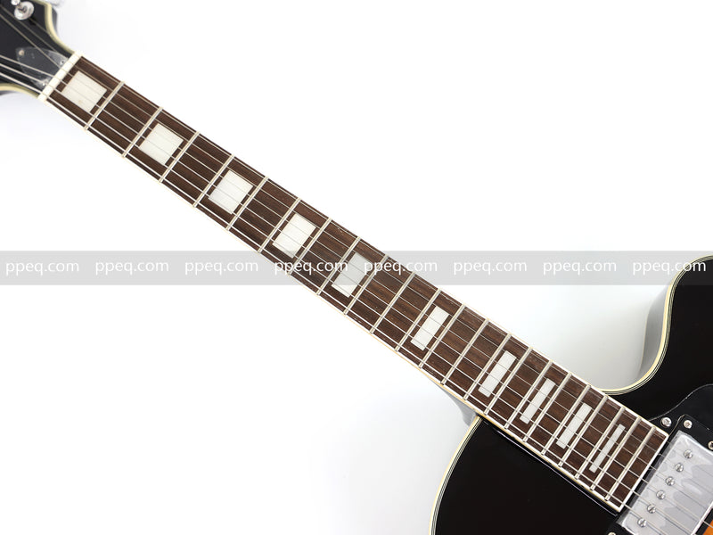 ES-Style Semi-Hollow Body Jazz Electric Guitar with Gloss Sunburst Finish (HY-2558)